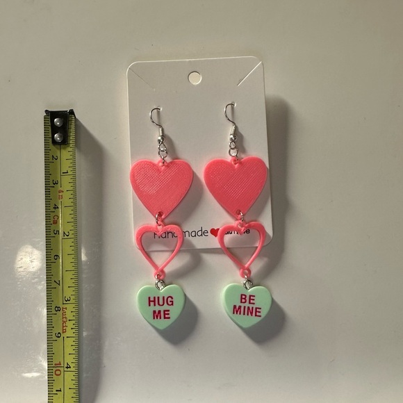 Handmade Triple Heart Shaped Candy Dangle Earring NEW - Picture 5 of 5